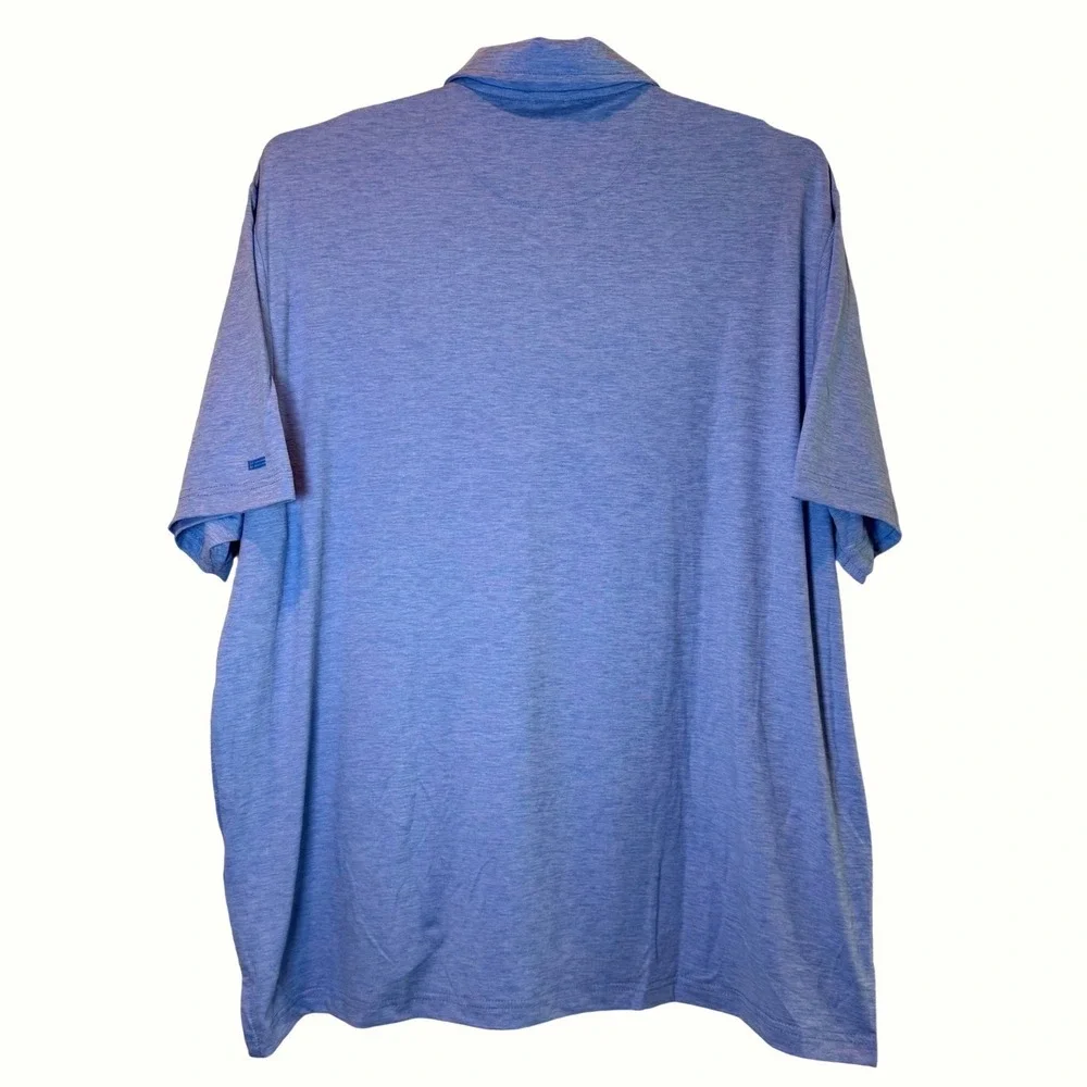 Chaps Mens Performance Polo Shirt 2XL Azure Blue‎ Heathered CM15PL130W New